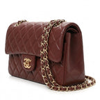 Medium Quilted Flap Bag - Dark Chocolate Brown Lambskin & Gold Hardware