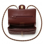 Medium Quilted Flap Bag - Dark Chocolate Brown Lambskin & Gold Hardware