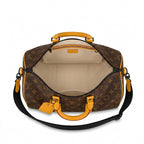 Weekender Duffle Bag 50 - Monogram-Print Canvas & Saffron Yellow Leather Trim