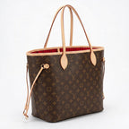 Open Shopper Tote Medium - Monogram-Print Canvas & Cherry Red Lining
