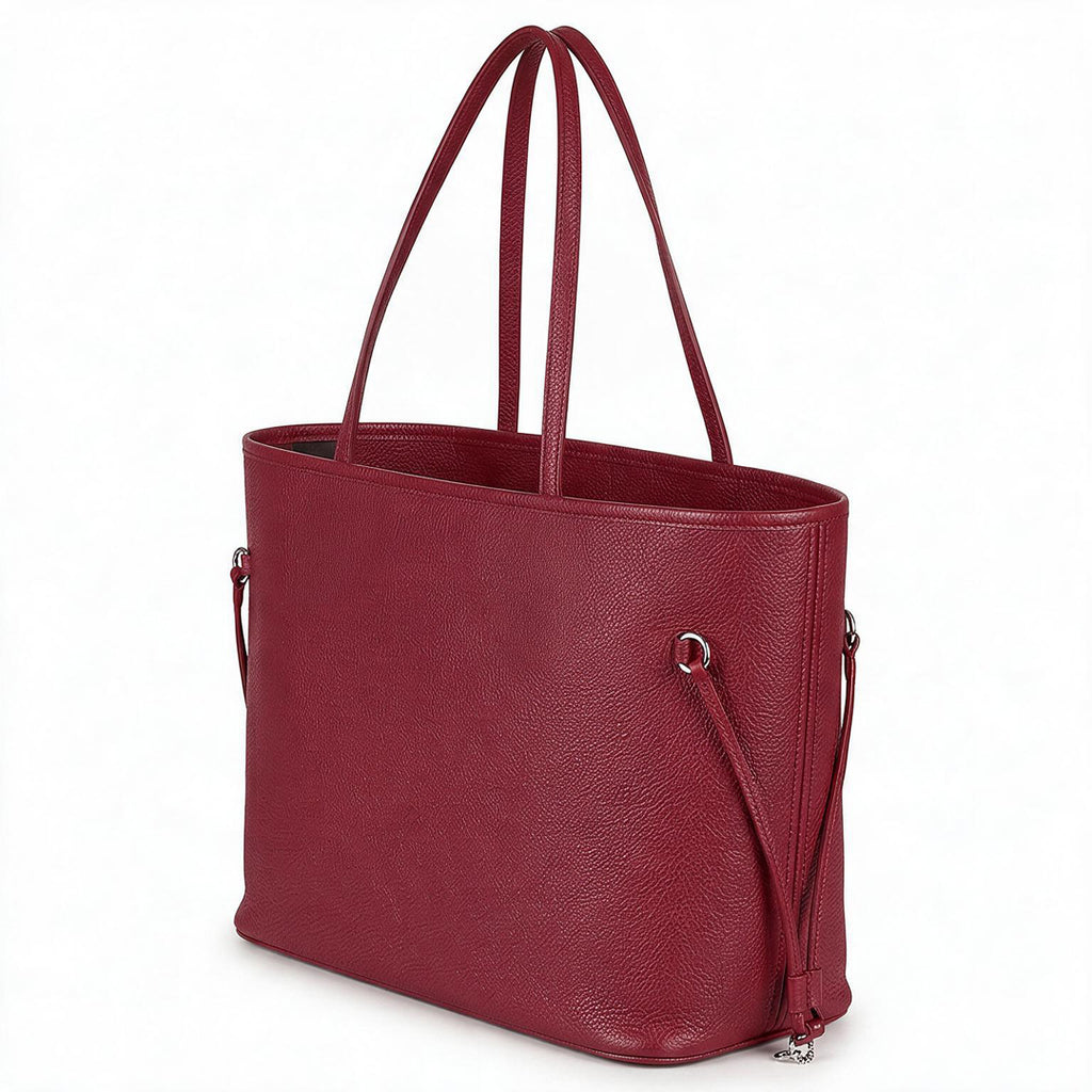 Open Shopper Tote Medium - Embossed Monogram-Print Leather (Burgundy)