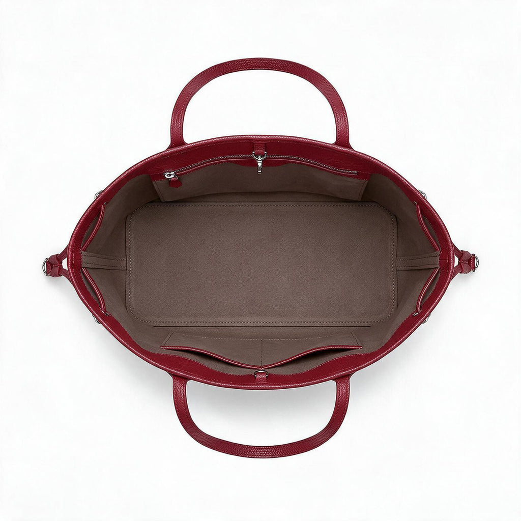 Open Shopper Tote Medium - Embossed Monogram-Print Leather (Burgundy)