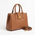 Medium Structured Shoulder Bag - Natural Supple Calfskin (Tan Brown)