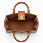 Medium Structured Shoulder Bag - Natural Supple Calfskin (Tan Brown)