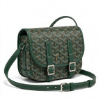 Chevron Canvas Crossbody Bag - Green Hand-Painted Chevron Canvas