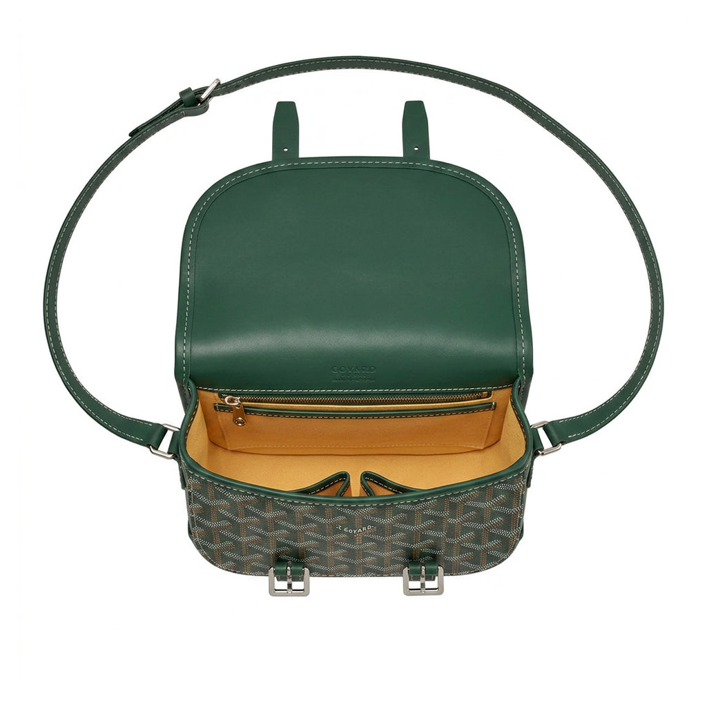 Chevron Canvas Crossbody Bag - Green Hand-Painted Chevron Canvas