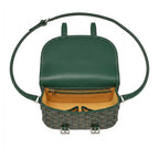 Chevron Canvas Crossbody Bag - Green Hand-Painted Chevron Canvas