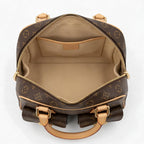 Two-Pocket Top Handle Bag - Monogram-Print Coated Canvas