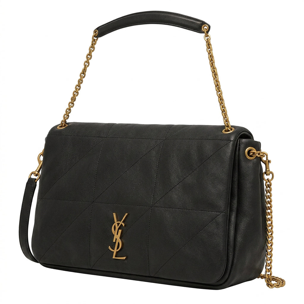 Quilted Chain-Link Shoulder Bag Medium - Black Lambskin Chain-Link Quilt