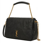 Quilted Chain-Link Shoulder Bag Medium - Black Lambskin Chain-Link Quilt