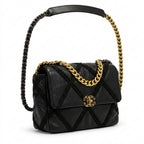 Oversized Diamond-Quilted Flap Bag - Black Lambskin & Mixed-Metal Hardware