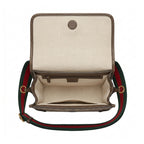Vintage Logo-Print Camera Bag - Beige Coated Canvas with Tiger Head Motif