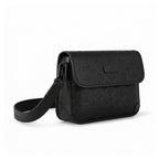 Turnlock Messenger Bag - Black Embossed Monogram-Print Leather