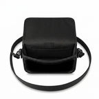 Turnlock Messenger Bag - Black Embossed Monogram-Print Leather