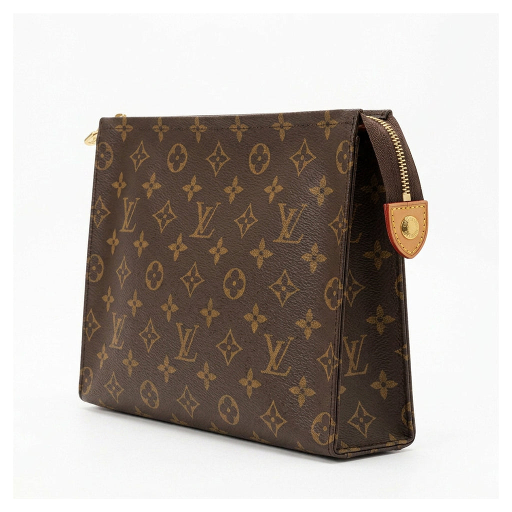 Cosmetic Zip Clutch 26 - Monogram-Print Coated Canvas