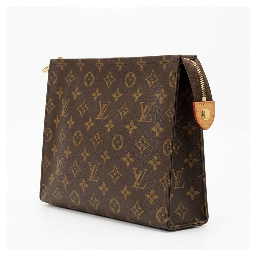 Cosmetic Zip Clutch 26 - Monogram-Print Coated Canvas