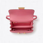 Rectangular Flap Crossbody 24 - Rose Grained Leather & Gold Clasp