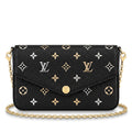 Chain Pochette Clutch - Metallic Stardust Embossed Leather (Black)