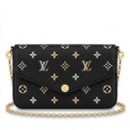 Chain Pochette Clutch - Metallic Stardust Embossed Leather (Black)