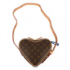 Heart-Shaped Crossbody Bag - Monogram-Print Coated Canvas