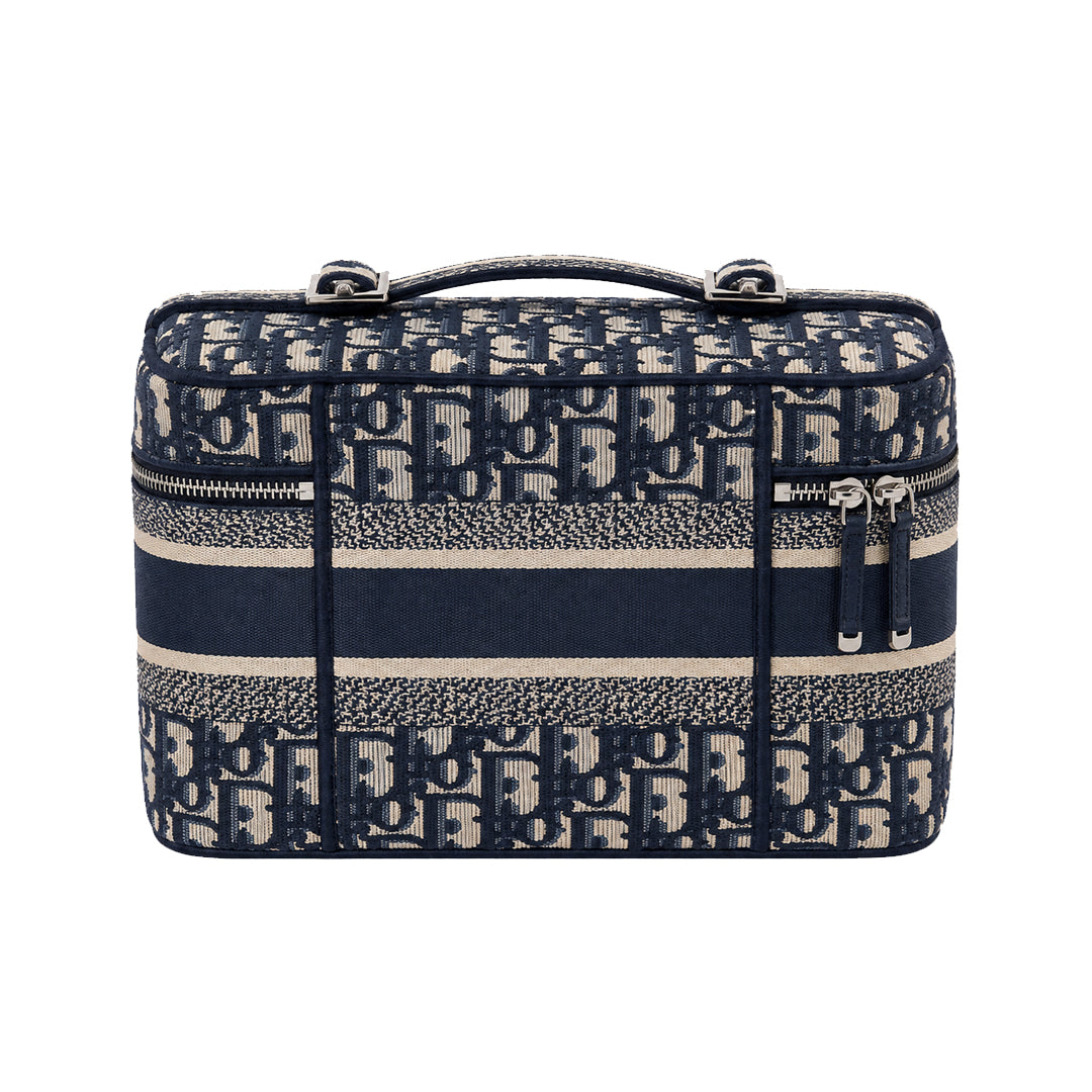 Travel Vanity Case - Blue Logo Jacquard Embroidery