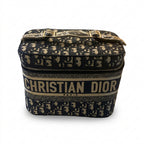 Small Vanity Case - Black & Gold Logo Jacquard Embroidery
