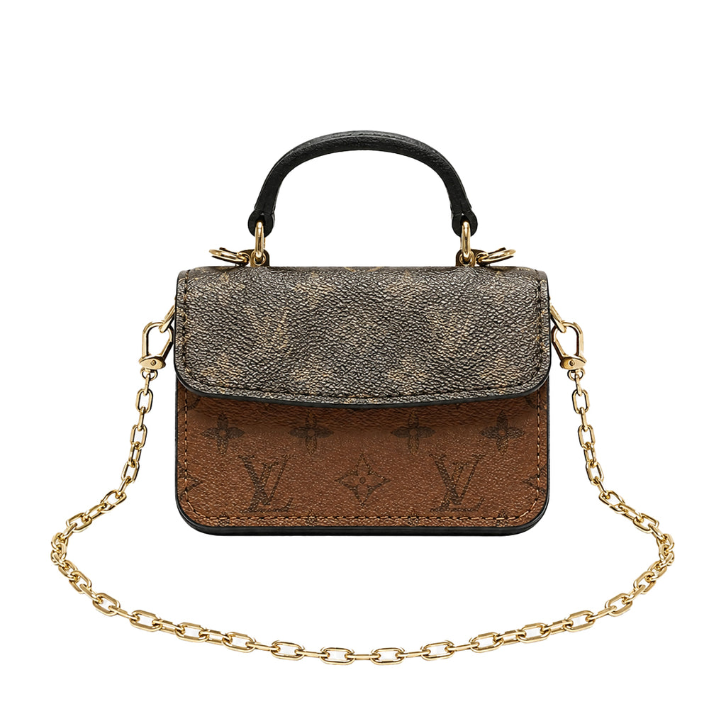 Micro Trunk Bag Charm - Reversible Monogram-Print Canvas