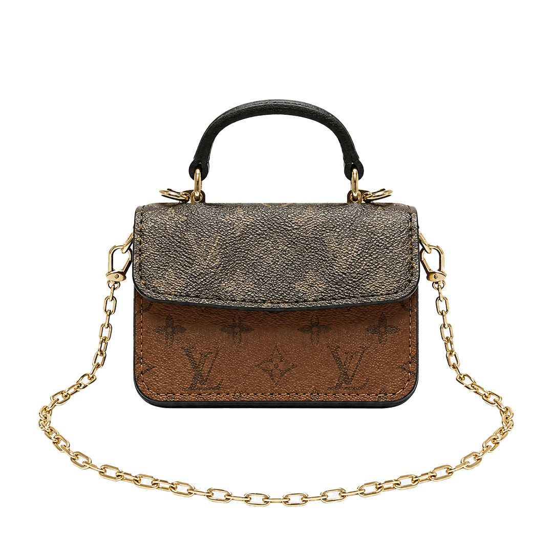 Micro Trunk Bag Charm - Reversible Monogram-Print Canvas