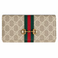 GG Horsebit Web Long Flap Wallet