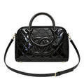 Quilted Patent Bowling Bag - Black Patent Quilted Leather