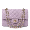Medium Quilted Flap Bag - Light Purple Lambskin & Gold Hardware
