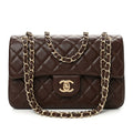 Medium Quilted Flap Bag - Dark Chocolate Brown Lambskin & Gold Hardware