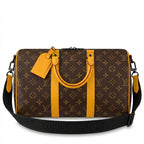 Weekender Duffle Bag 50 - Monogram-Print Canvas & Saffron Yellow Leather Trim