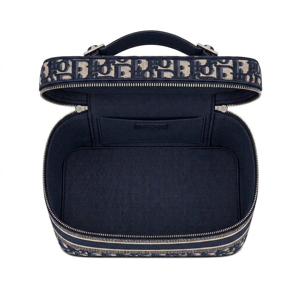 Travel Vanity Case - Blue Logo Jacquard Embroidery