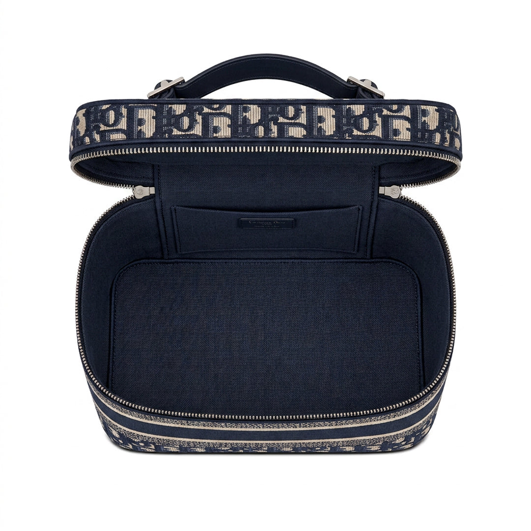 Travel Vanity Case - Blue Logo Jacquard Embroidery