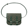 Chevron Canvas Crossbody Bag - Green Hand-Painted Chevron Canvas