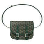 Chevron Canvas Crossbody Bag - Green Hand-Painted Chevron Canvas