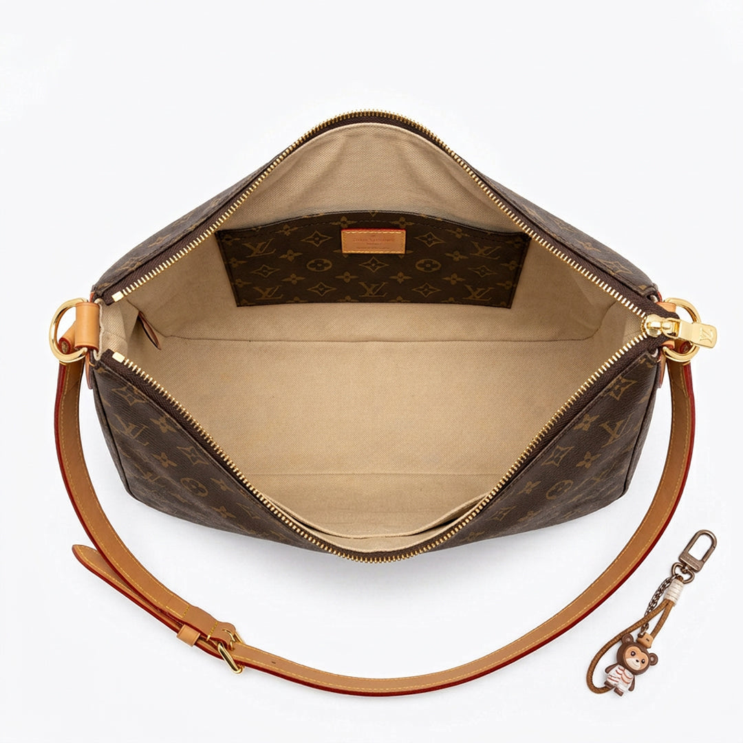 Slouchy Hobo Bag Medium - Monogram-Print Coated Canvas