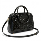 Quilted Patent Bowling Bag - Black Patent Quilted Leather