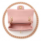 Medium Double Flap Shoulder Bag - Light Pink Lambskin & Gold Hardware