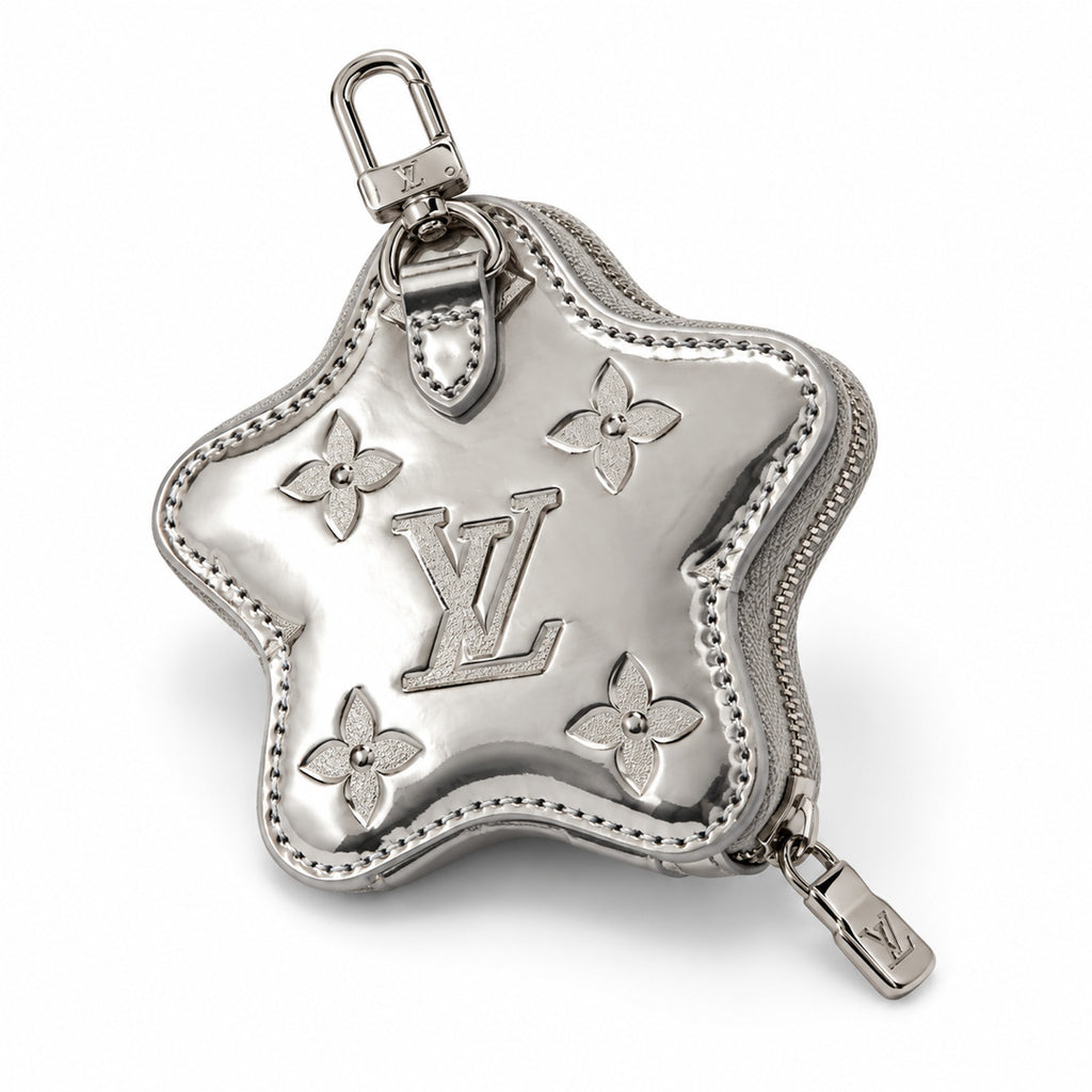 Silver Star Coin Pouch Keychain side view