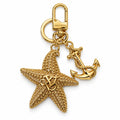 Gold Starfish and Anchor Bag Charm