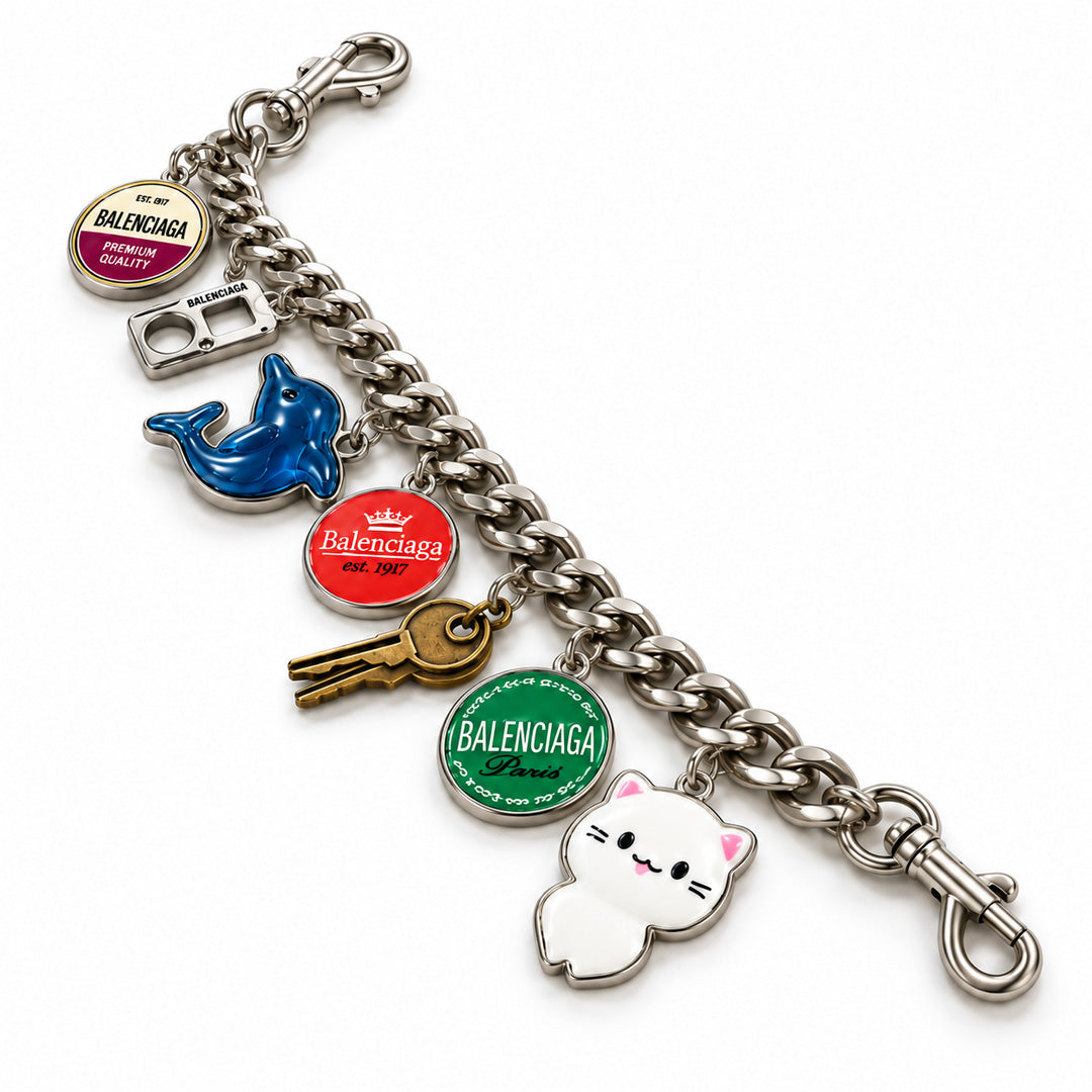 Bottle Cap Charm Bag Chain side view