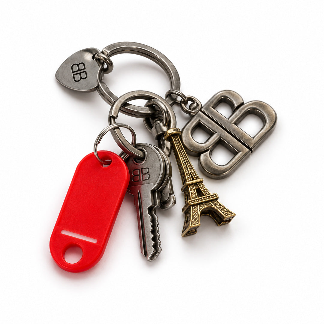 Paris Keys Cluster Keychain side view