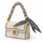 Mini Tweed Flap Bag Charm side view