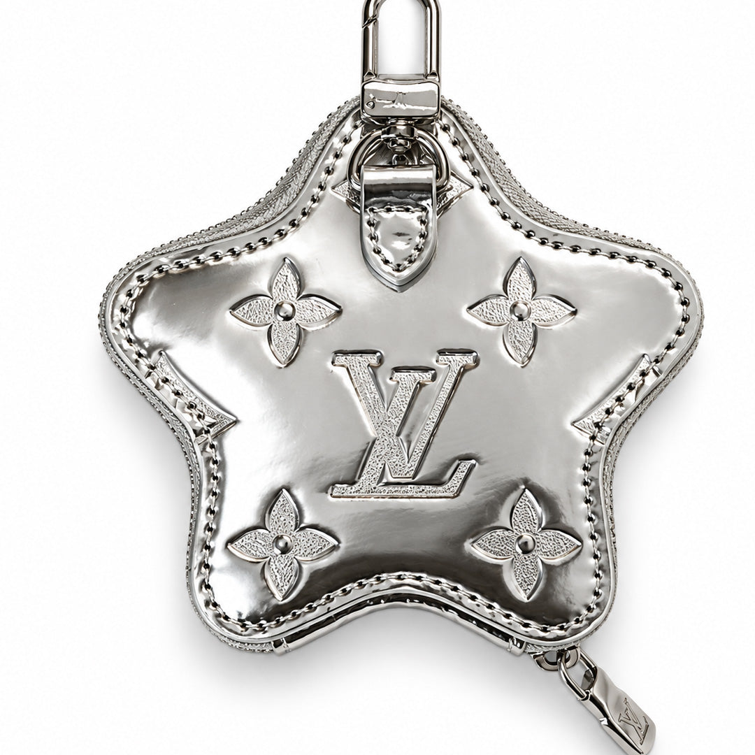 Silver Star Coin Pouch Keychain