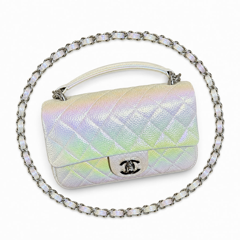 Iridescent Top Handle Bag