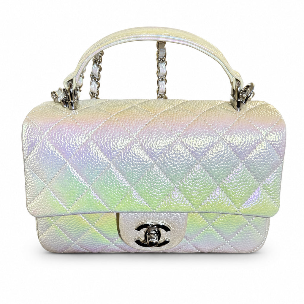 Iridescent Top Handle Bag