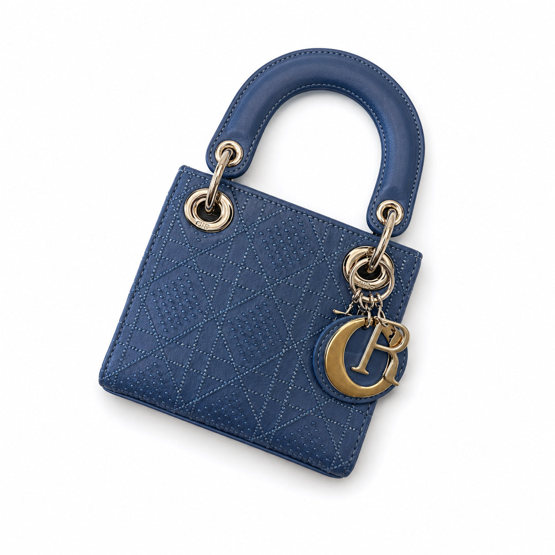 Azure Elegance Mini Top Handle Handbag