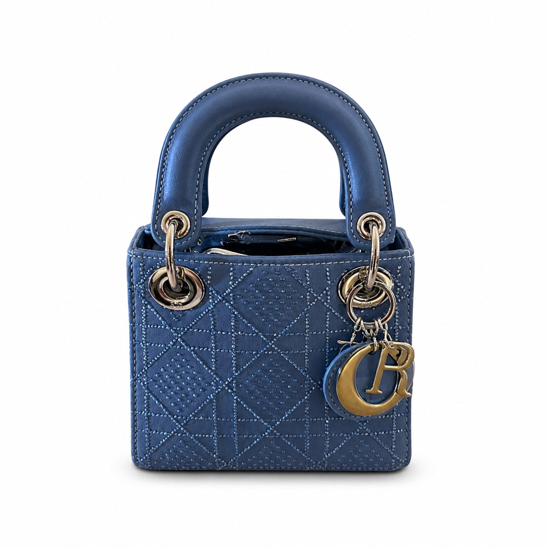 Azure Elegance Mini Top Handle Handbag
